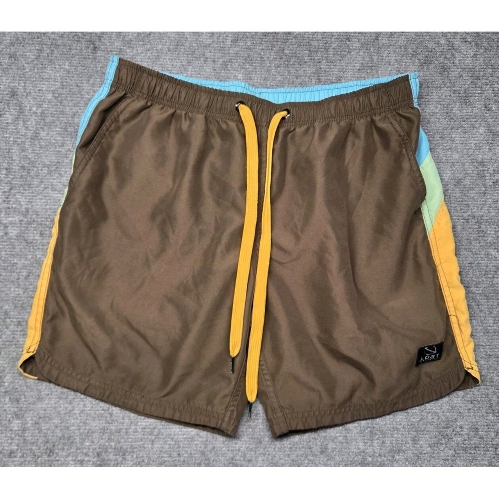 Lost Enterprises Board Shorts Mens Medium Brown Colorblock Swim Surf Trunks Y2K